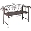 Image de Banc de jardin 132 cm Acier Antique Marron