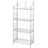 Image de Étagère pour plantes carrée blanche VIDAXL en métal - Contemporain - Design - 4 niveaux
