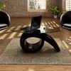 Image de Table basse brillante noire avec plateau en verre 240432