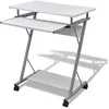 Image de vidaXL Bureau d'ordinateur compact avec plateau à clavier Blanc