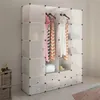 Image de Cabinet modulable avec 18 compartiments blanc 37x146x180,5 cm