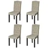 Image de Lot de 4 chaises de salle à manger salon beige