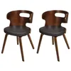 Image de vidaXL Chaise de salle à manger 2 pcs Cadre en bois Cuir synthétique