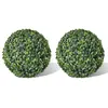 Image de vidaXL Boules de Buis Artificielles Lot de 2, Ø35 cm, Feuillage Synthétique Vert Mixte, Pour Intérieur et Extérieur, 40872