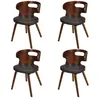 Image de vidaXL Chaise de salle à manger 4 pcs avec cadre en bois Marron