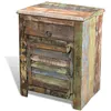 Image de vidaXL Table de coin avec 1 tiroir et 1 porte Bois de récupération