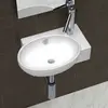 Image de Lavabo Céramique Avec Trop-plein Et Trou Pour Robinetterie, Blanc