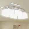 Image de vidaXL Plafondlamp met ellipsvormige glazen kappen 6xE14 240989