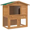 Image de vidaXL Clapier d'extérieur Enclos pour petits animaux 3 portes Bois
