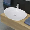 Image de Lavabo ovale en céramique avec trop plein 59 x 38,5 cm