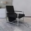 Image de Fauteuil avec pieds chromés Noir Similicuir
