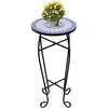 Image de vidaXL Table d'appoint Mosaïque Bleu et blanc 41128