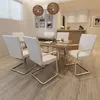 Image de Chaises à manger cantilever lot de 6 blanc similicuir