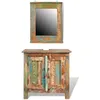Image de Ensemble meuble sous vasque et miroir en bois massif recyclé