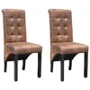 Image de vidaXL Chaise de salle à manger 2 pcs Marron