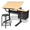 Image de Table à dessin inclinable à 3 tiroirs avec tabouret