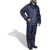 Image de vidaXL Combinaison de pluie avec capuche 2 pièces Bleu marine L