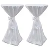 Image de Housse de table blanche avec ruban 70 cm 2 pièces