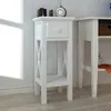 Image de vidaXL Table d'appoint avec tiroir Blanc