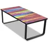 Image de vidaXL Table basse avec impression d'arc-en-ciel Dessus en verre