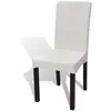 Image de 6 housses de chaise dos droit extensibles crème