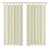 Image de 2 pcs Rideau à Passant Micro Satin Crème 140 x 245 cm