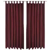 Image de 2 pcs Rideau à Passant Micro Satin Bordeaux 140 x 175 cm
