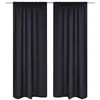 Image de vidaXL Gordijnen met gleuven 135 x 245 cm zwart 2 st130370