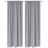 Image de vidaXL Gordijnen met gleuven 135 x 245 cm grijs 2 st130376