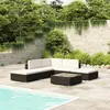 Image de Salon de jardin modulable Vidaxl rotin gris 6 pieces 70.0 x 70 x 70.0 6 personnes