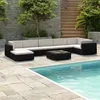 Image de Salon de jardin modulable Vidaxl resine tressee 8 pieces 8 personnes 70 x 70 x 52.5 cm gris