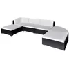 Image de Salon de jardin Vidaxl acier noir 6 pieces 5 personnes