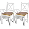 Image de Lot de 2 chaise vidaxl simili-cuir 85.5 cm blanc