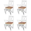 Image de Chaises à manger lot de 4 blanc bois de pin