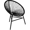 Image de vidaXL Chaise de jardin forme de lune Résine tressée Noir