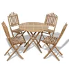 Image de Ensemble à manger d extérieur pliable 5 pcs Bambou