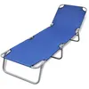 Image de Chaise longue vidaxl en acier H. 27 cm gris L. 189 cm pliable