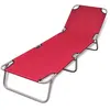 Image de Chaise longue pliable acier enduit de poudre rouge