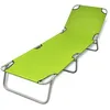 Image de Chaise longue vidaxl en acier H. 27 cm vert L. 189 cm non empilable pliable