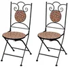 Image de Lot de 2 chaise vidaxl exterieur empilable pliable en ceramique H. 89 cm marron