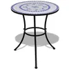 Image de Table de bistro Bleu et blanc 60 cm Mosaïque
