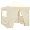Image de vidaXL Tente pliable avec 4 parois Crème 3 x 3 m