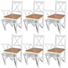 Image de vidaXL Chaise de salle à manger 6 pcs Bois Blanc et couleur naturelle