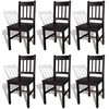 Image de vidaXL Chaise de salle à manger 6 pcs Bois Marron