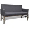 Image de vidaXL Bank met gevoerde kussens stof rubberwood donkergrijs 241664