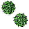 Image de vidaXL 2-delige Kunstbuxussenset bolvormig met lavendel 30 cm41624