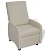 Image de Fauteuil pliable crème similicuir