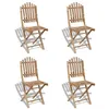 Image de Chaises pliables d extérieur Bambou 4 pcs