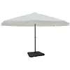 Image de Parasol blanc en aluminium avec base mobile