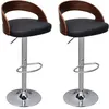 Image de Tabourets de bar lot de 2 bois courbé